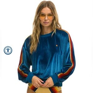 NWOT Aviator Nation CLASSIC VELVET RELAXED SWEATSHIRT